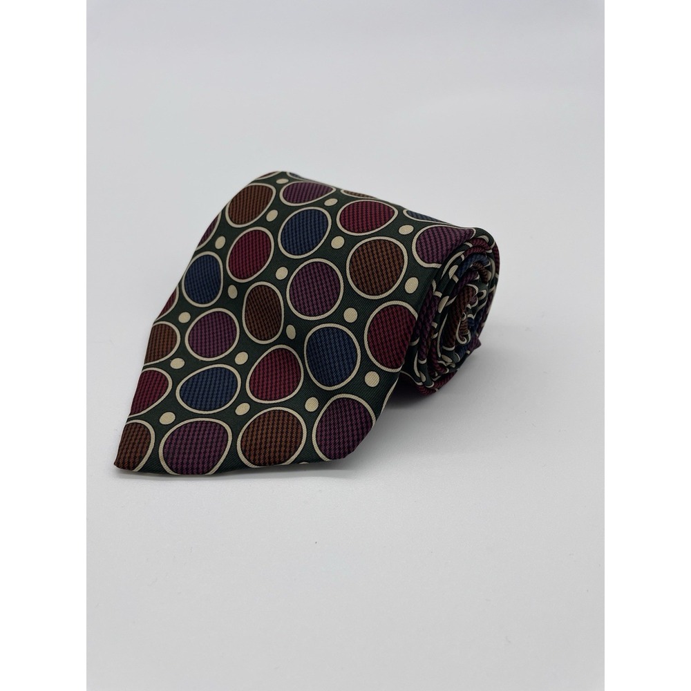 BUGATTI Italian Silk Tie Made in USA Colorful  Men's Necktie Circles‎